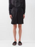 Albus Lumen - Elasticated Silk-satin Shorts - Mens - Black