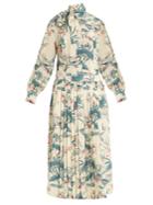 Stella Jean Ottusa Waterlily-print Silk Maxi Dress