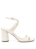 Jimmy Choo - Block-heel Leather Sandals - Womens - Cream