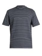Lanvin Close-neck Striped-cotton T-shirt
