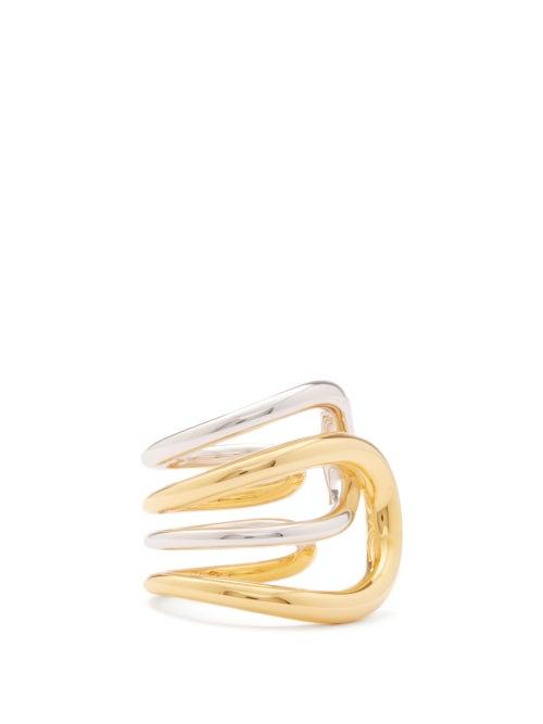 Charlotte Chesnais - Daisy 18kt Gold-vermeil & Sterling-silver Ring - Womens - Silver Gold