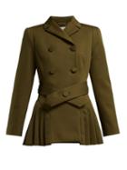 Matchesfashion.com Fendi - Military Style Belted Jacket - Womens - Dark Green