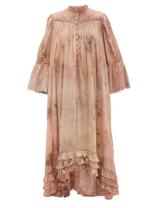 Matchesfashion.com Mimi Prober - Bronte Embroidered Organic-cotton Dress - Womens - Pink