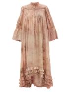 Matchesfashion.com Mimi Prober - Bronte Embroidered Organic-cotton Dress - Womens - Pink