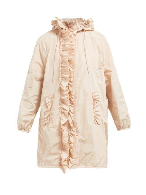 Matchesfashion.com 4 Moncler Simone Rocha - Ruffled Technical Sateen Rain Jacket - Womens - Light Pink