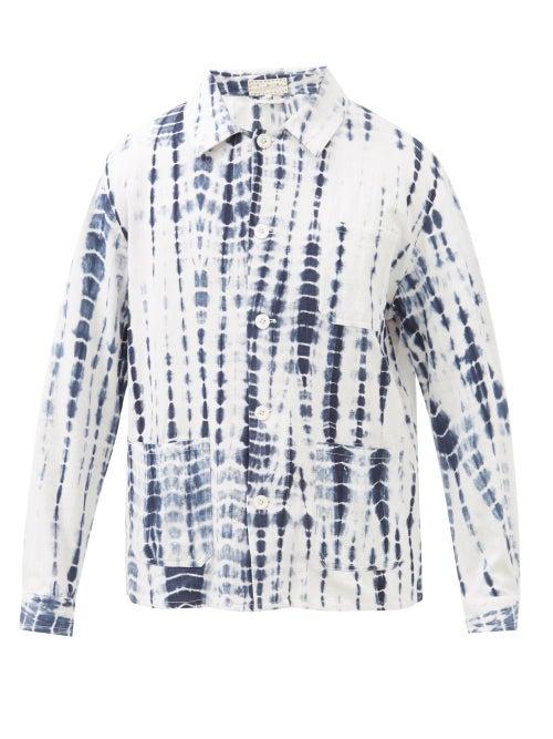 Mens Rtw Smr Days - Wittering Tie-dye Cotton-herringbone Jacket - Mens - Cream Multi