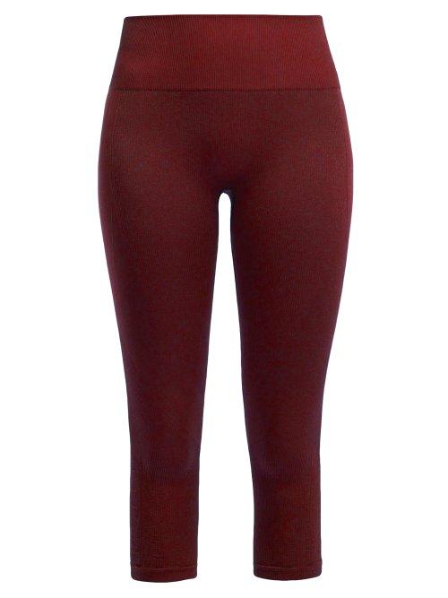 Matchesfashion.com Pepper & Mayne - Margot Cropped Rib Knit Leggings - Womens - Dark Red