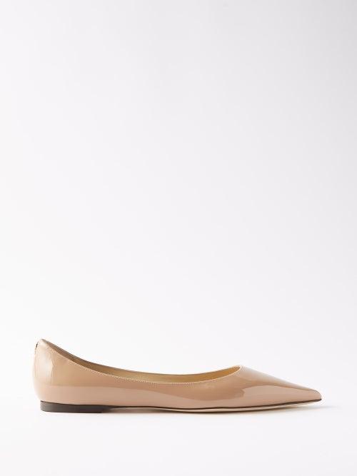 Jimmy Choo - Love Patent-leather Point-toe Flats - Womens - Pink