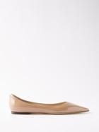 Jimmy Choo - Love Patent-leather Point-toe Flats - Womens - Pink