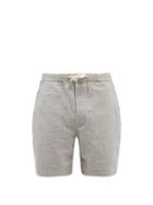 Albam - Striped Cotton-blend Seersucker Shorts - Mens - Cream