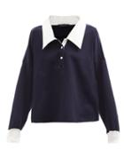 Made In Tomboy - Joy Cotton-jersey Rugby Shirt - Womens - Navy