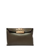 Ladies Bags Alexander Mcqueen - Four Ring Leather Clutch - Womens - Khaki