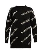 Matchesfashion.com Balenciaga - Logo Jacquard Sweater - Womens - Black White