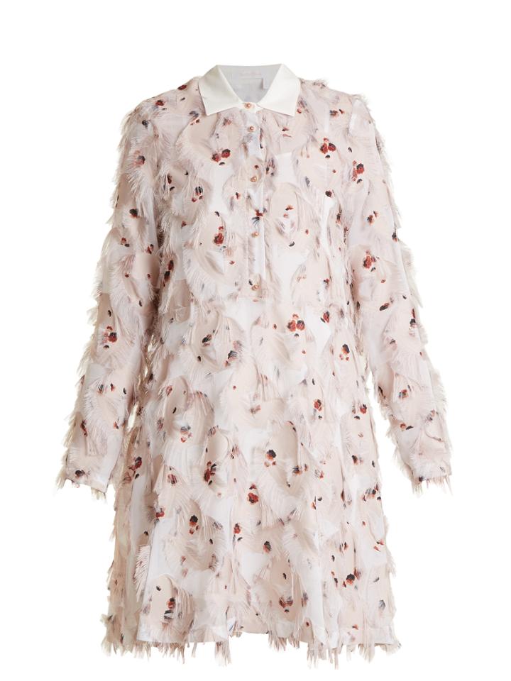 See By Chloé Point-collar Floral-print Fil Coup Dress