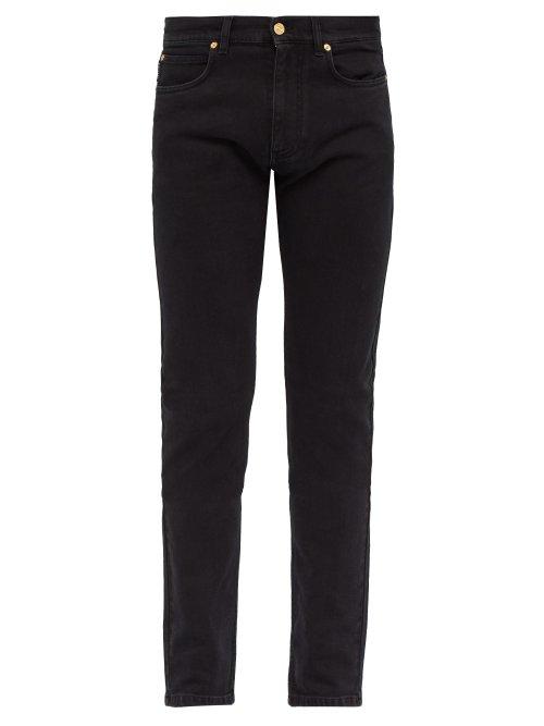 Matchesfashion.com Versace - Logo Patch Slim Leg Jeans - Mens - Black