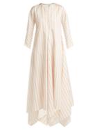 Matchesfashion.com Maison Rabih Kayrouz - Striped Mikado Dress - Womens - White Multi