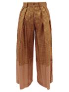 S.s. Daley - Pleated Silk-jacquard Trousers - Mens - Orange