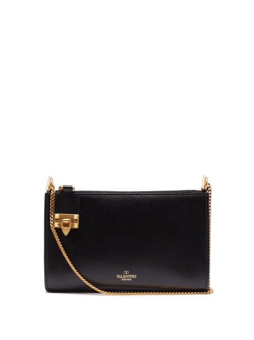 Valentino Garavani - Alcove Rockstud-embellished Leather Cross-body Bag - Womens - Black