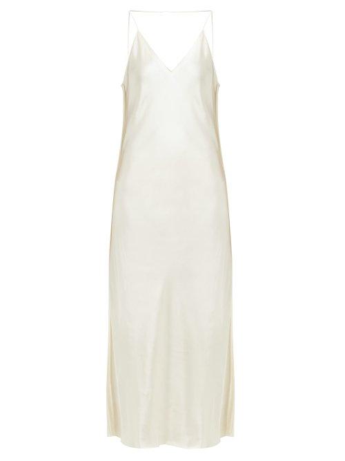 Matchesfashion.com Helmut Lang - Inverted Seam Satin Slip Dress - Womens - Ivory