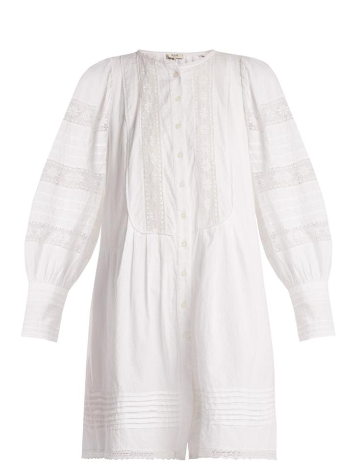 Sea Lace-trimmed Cotton Tunic Dress