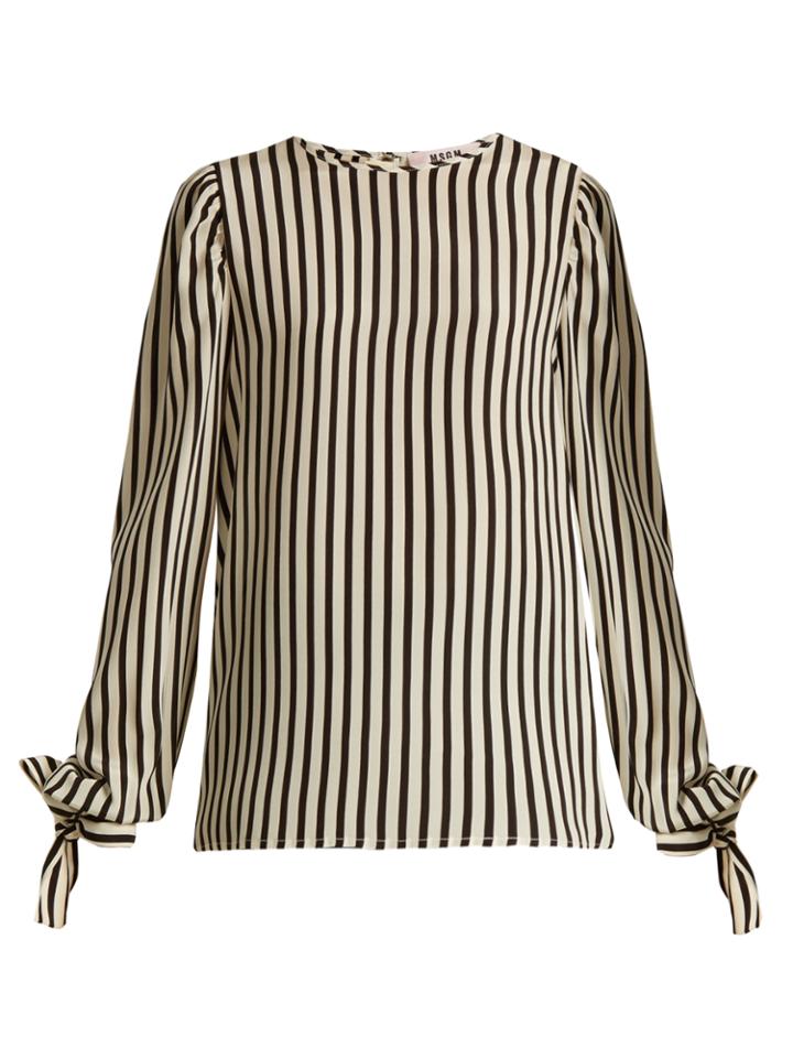 Msgm Silk Striped Top