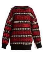 Matchesfashion.com Calvin Klein 205w39nyc - Inside Out Wool Blend Sweater - Womens - Red Multi