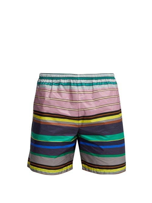 Matchesfashion.com Prada - Multi Stripe Swim Shorts - Mens - Multi