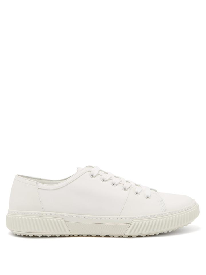 Prada Contrast-panel Canvas Low-top Trainers