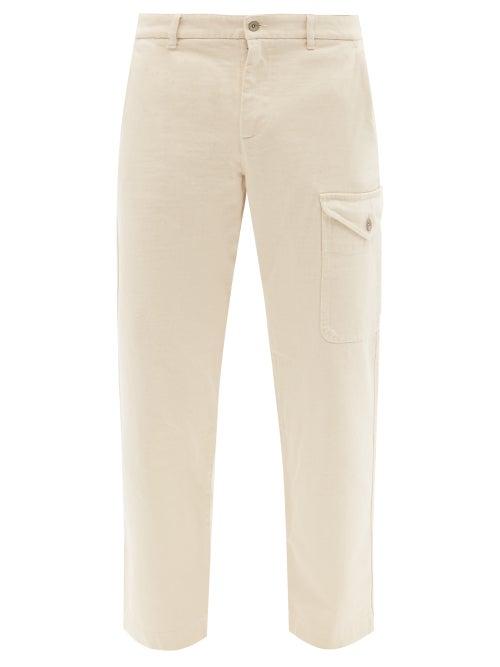 Mens Rtw Barena Venezia - Tepa Cropped Cotton-twill Trousers - Mens - Cream