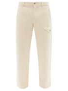 Mens Rtw Barena Venezia - Tepa Cropped Cotton-twill Trousers - Mens - Cream