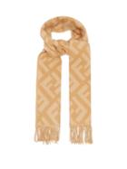 Fendi - Ff-jacquard Cashmere Scarf - Womens - Beige Multi