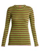 Matchesfashion.com Missoni - Striped Long Sleeved Knit Top - Womens - Green