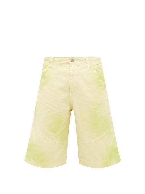 Matchesfashion.com Jacquemus - Tie-dye Cotton-canvas Shorts - Mens - Light Green