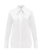 Ladies Rtw Jil Sander - Spearpoint-collar Cotton-poplin Shirt - Womens - White