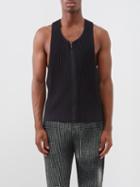 Homme Pliss Issey Miyake - Zipped Technical-pleated Tank Top - Mens - Black