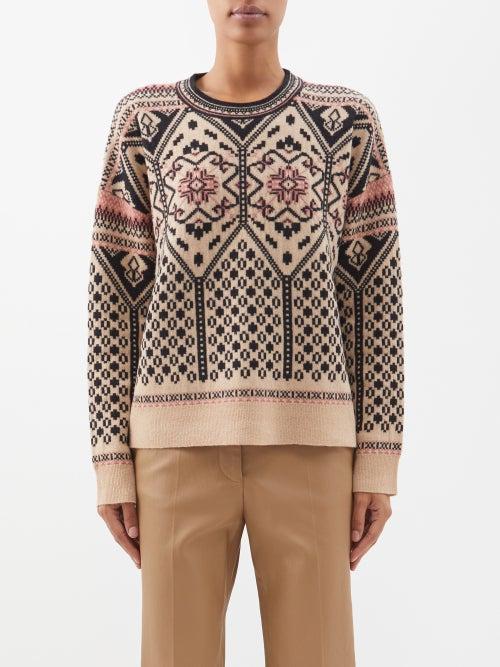 Altuzarra - Rimora Jacquard Merino-blend Sweater - Womens - Beige Multi