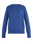 Matchesfashion.com Polo Ralph Lauren - Logo Embroidered Cotton Jersey Sweatshirt - Mens - Blue