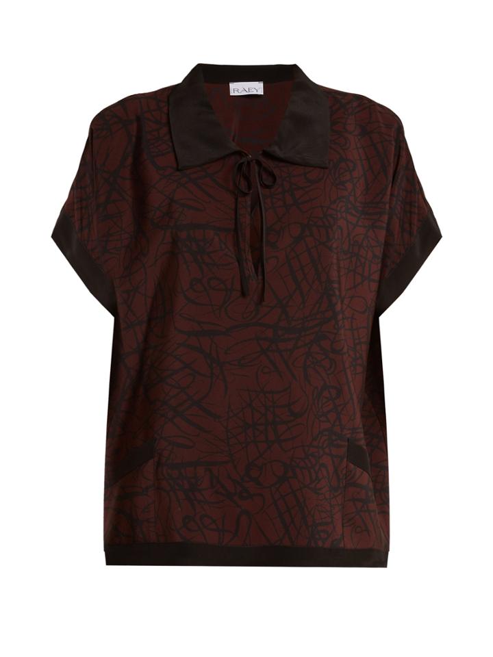 Raey Squiggle-print Silk-crepe Pyjama Top