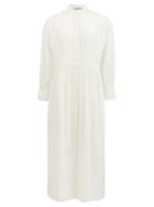 Matchesfashion.com Three Graces London - Peppa Mandarin-collar Cotton-poplin Shirt Dress - Womens - White