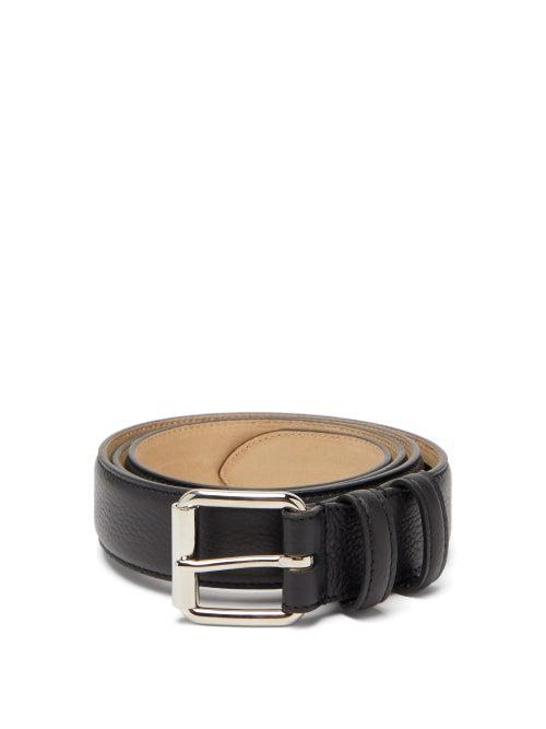 Matchesfashion.com A.p.c. - Paris Grained Leather Belt - Mens - Black