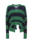 Matchesfashion.com Marni - Tie-back Striped Sweater - Womens - Navy Multi