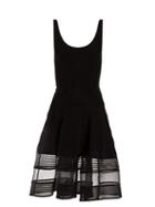 Matchesfashion.com Alexander Mcqueen - Tulle Hem Midi Dress - Womens - Black