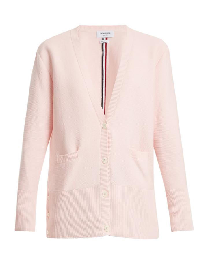Thom Browne Stripe-detail Cotton Cardigan