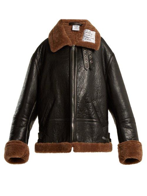 Matchesfashion.com Vetements - Oversized Shearling Jacket - Womens - Brown