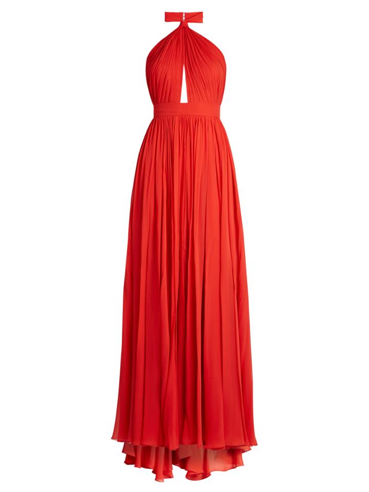 Elie Saab Halterneck Silk-georgette Gown