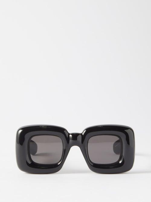 Loewe Eyewear - Inflated Square Acetate Sunglasses - Mens - Black