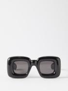 Loewe Eyewear - Inflated Square Acetate Sunglasses - Mens - Black
