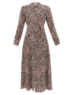 Matchesfashion.com Saloni - Vanessa Polka-dot Silk Shirt Dress - Womens - Black White