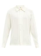 Matchesfashion.com Sfr - Rampoua Pleated-yoke Crepe Shirt - Mens - Cream