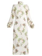 Emilia Wickstead Alison Floral-print Crepe Midi Dress